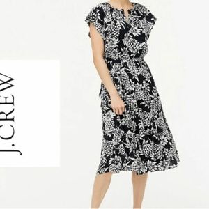J Crew Pineapple Navy Midi Dress 10